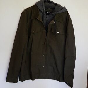 Empyre Olive Jacket with Charcoal Hood